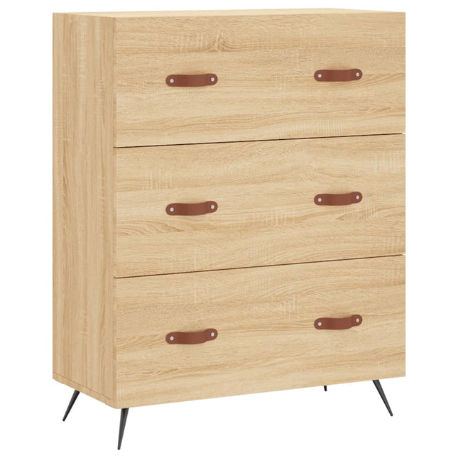kommode 69,5x34x90 cm konstrueret træ sonoma-eg