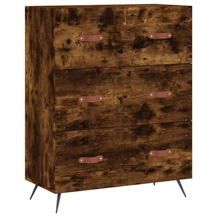 kommode 69,5x34x90 cm konstrueret træ røget egetræsfarve