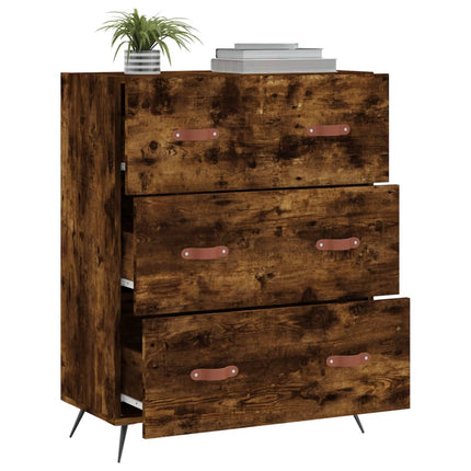 kommode 69,5x34x90 cm konstrueret træ røget egetræsfarve