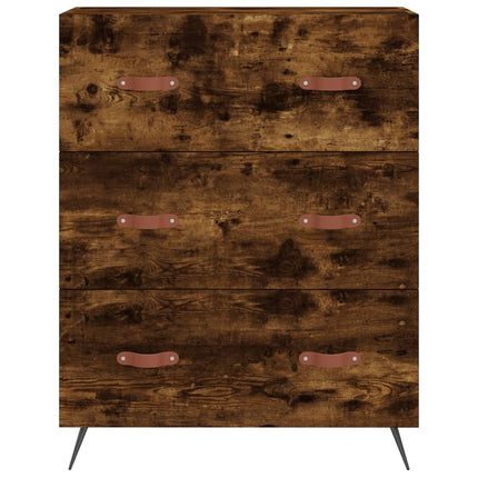 kommode 69,5x34x90 cm konstrueret træ røget egetræsfarve