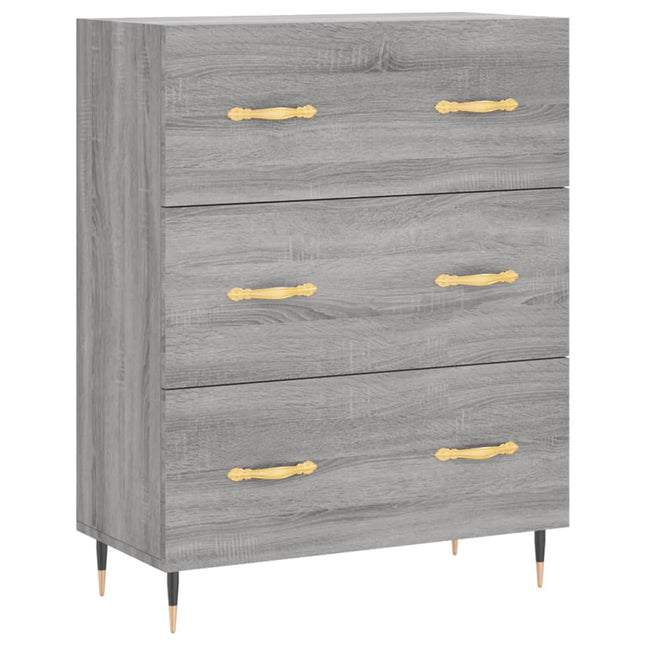 skænk 69,5x34x90 cm konstrueret træ grå sonoma-eg