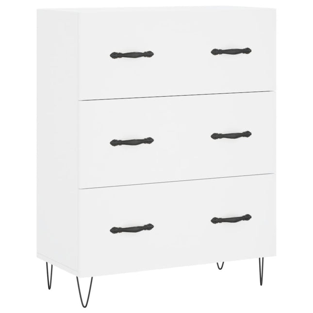 skænk 69,5x34x90 cm konstrueret træ hvid