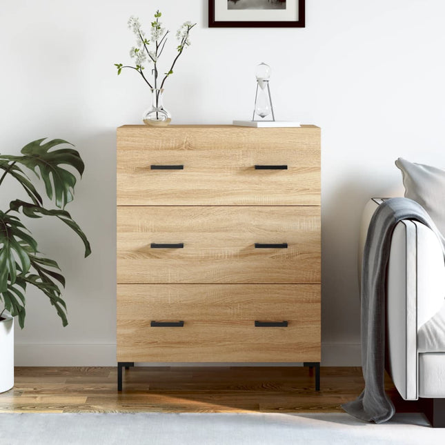 skænk 69,5x34x90 cm konstrueret træ sonoma-eg