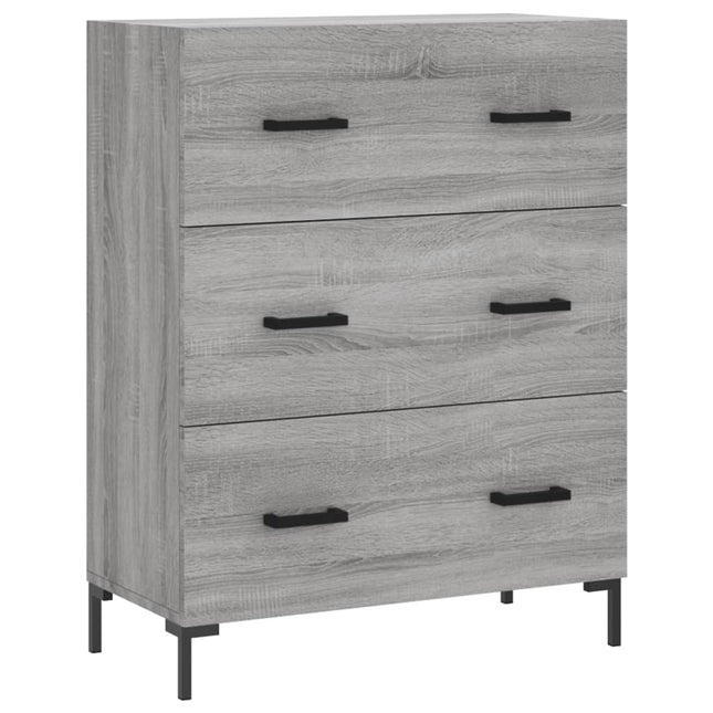 skænk 69,5x34x90 cm konstrueret træ grå sonoma-eg