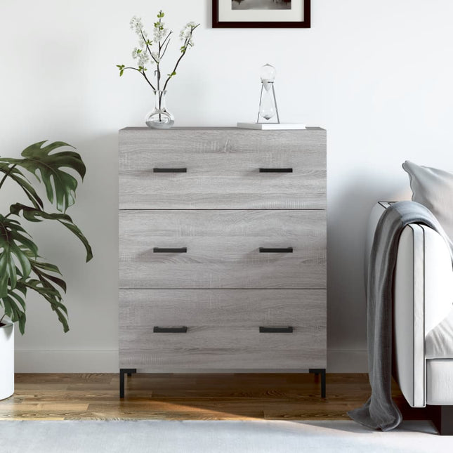 skænk 69,5x34x90 cm konstrueret træ grå sonoma-eg