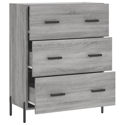 skænk 69,5x34x90 cm konstrueret træ grå sonoma-eg