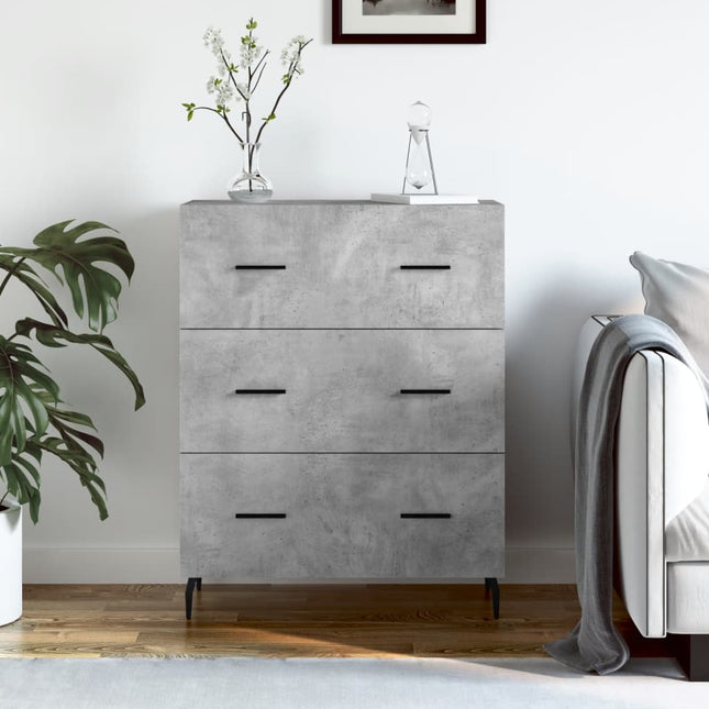 skænk 69,5x34x90 cm konstrueret træ betongrå