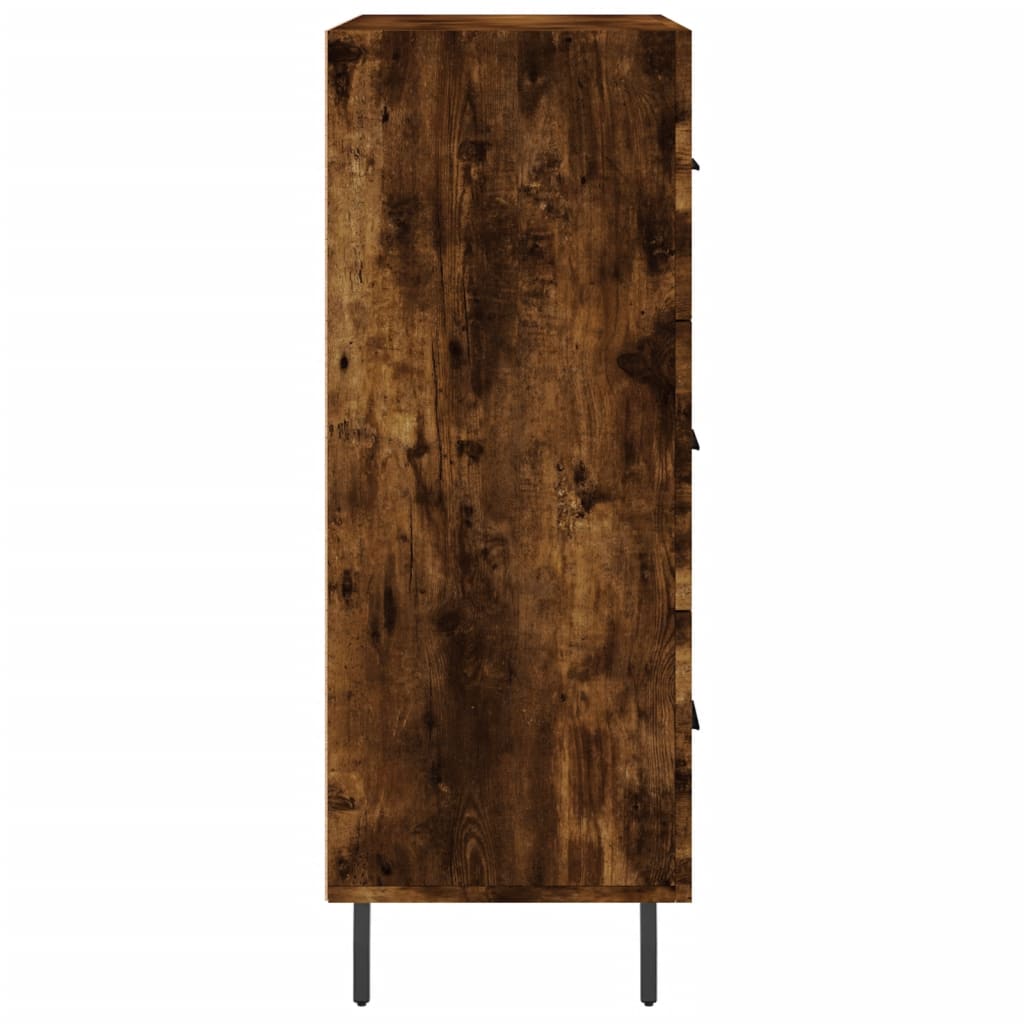 skænk 69,5x34x90 cm konstrueret træ røget egetræsfarve