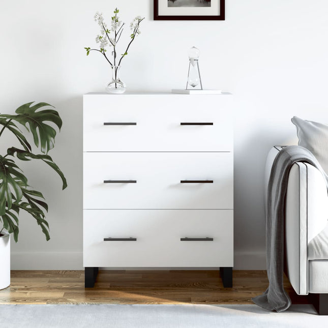 skænk 69,5x34x90 cm konstrueret træ hvid