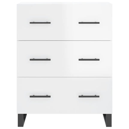skænk 69,5x34x90 cm konstrueret træ hvid højglans
