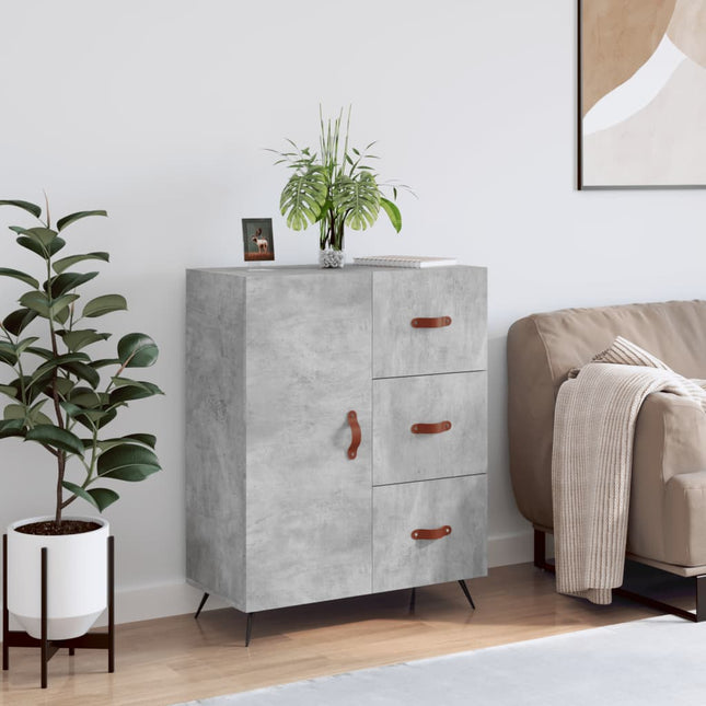 skænk 69,5x34x90 cm konstrueret træ betongrå
