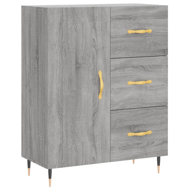 skænk 69,5x34x90 cm konstrueret træ grå sonoma-eg