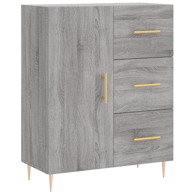skænk 69,5x34x90 cm konstrueret træ grå sonoma-eg