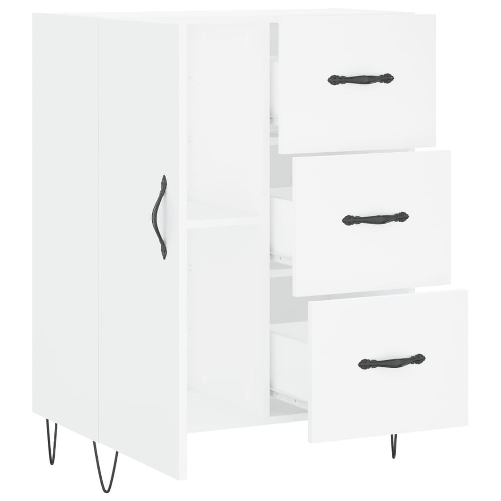 skænk 69,5x34x90 cm konstrueret træ hvid