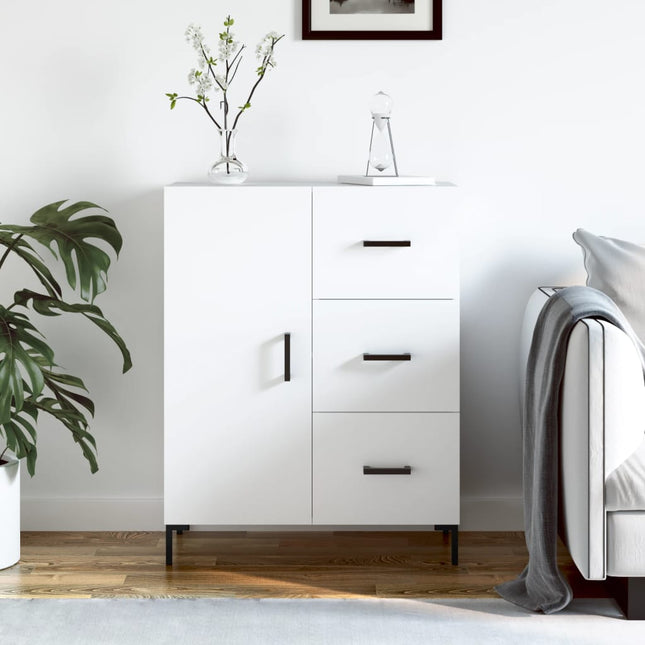 skænk 69,5x34x90 cm konstrueret træ hvid