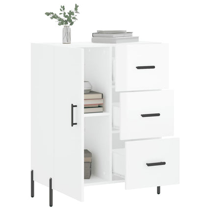 skænk 69,5x34x90 cm konstrueret træ hvid højglans