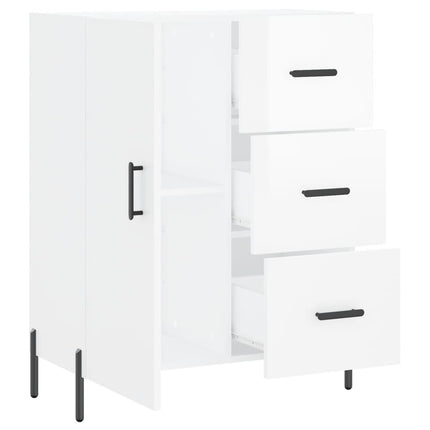 skænk 69,5x34x90 cm konstrueret træ hvid højglans