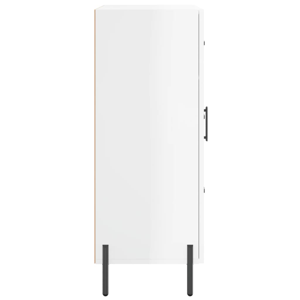 skænk 69,5x34x90 cm konstrueret træ hvid højglans