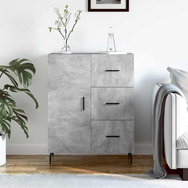 skænk 69,5x34x90 cm konstrueret træ betongrå