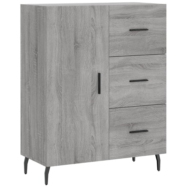 skænk 69,5x34x90 cm konstrueret træ grå sonoma-eg