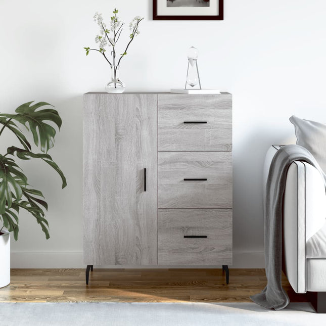 skænk 69,5x34x90 cm konstrueret træ grå sonoma-eg