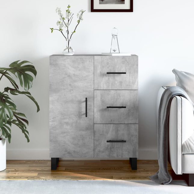 skænk 69,5x34x90 cm konstrueret træ betongrå