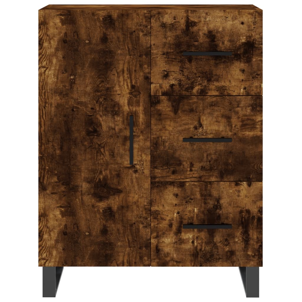 skænk 69,5x34x90 cm konstrueret træ røget egetræsfarve