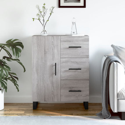 skænk 69,5x34x90 cm konstrueret træ grå sonoma-eg