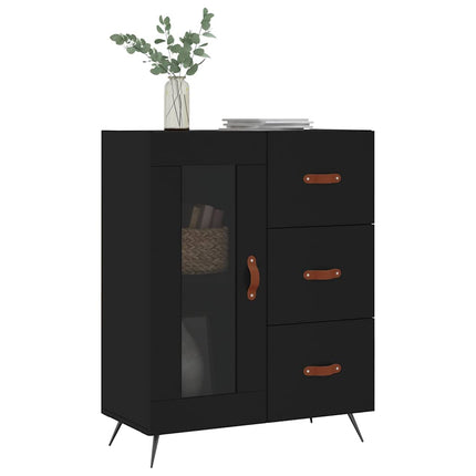 skænk 69,5x34x90 cm konstrueret træ sort