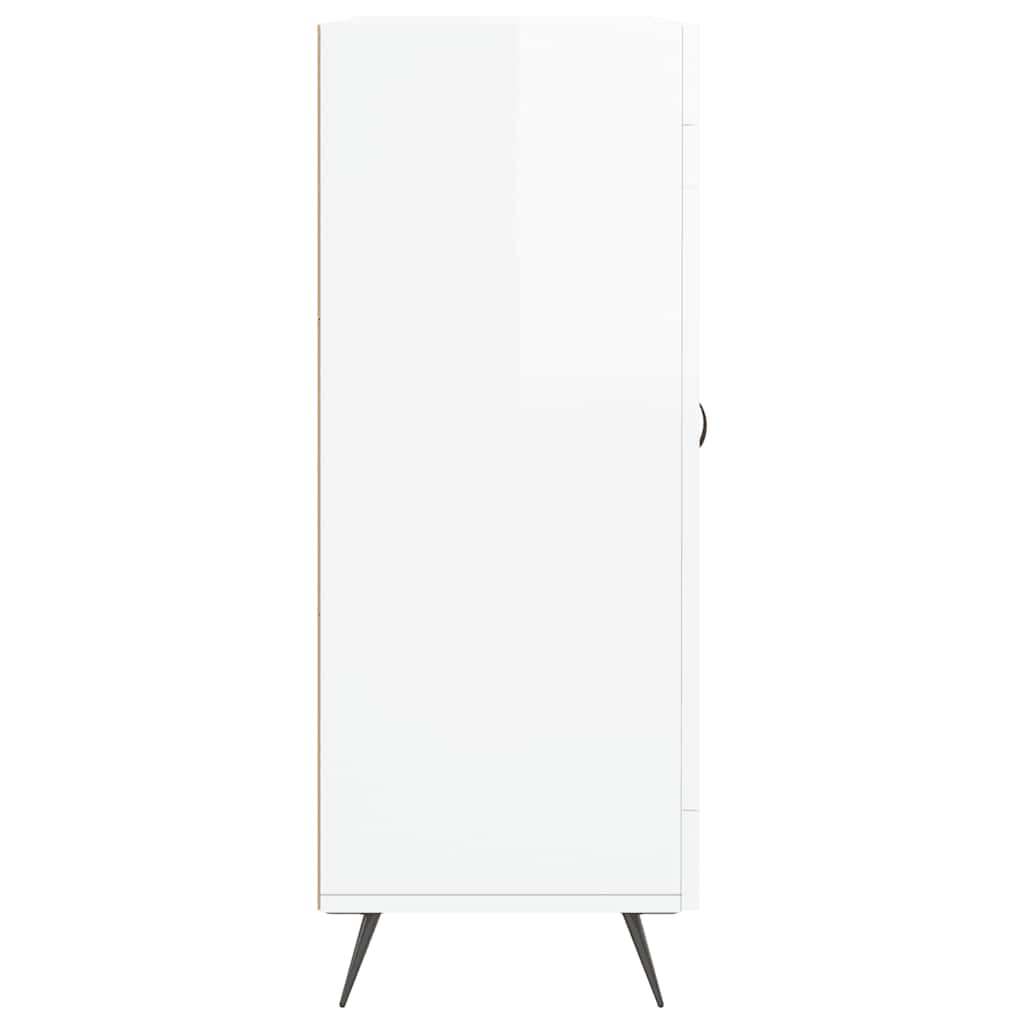 skænk 69,5x34x90 cm konstrueret træ hvid højglans