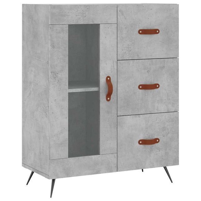 skænk 69,5x34x90 cm konstrueret træ betongrå