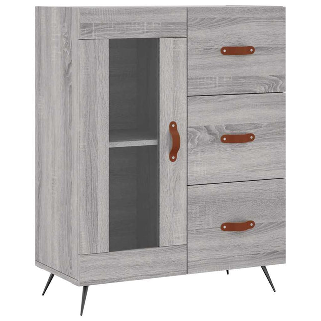 skænk 69,5x34x90 cm konstrueret træ grå sonoma-eg