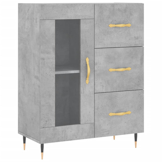 skænk 69,5x34x90 cm konstrueret træ betongrå
