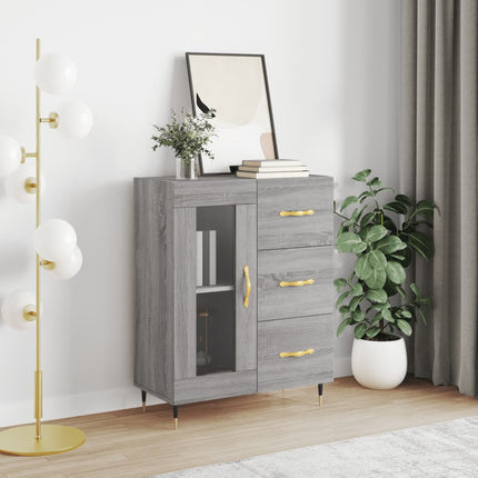 skænk 69,5x34x90 cm konstrueret træ grå sonoma-eg