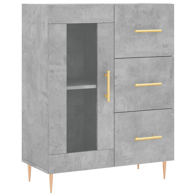 skænk 69,5x34x90 cm konstrueret træ betongrå