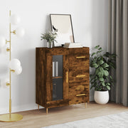 skænk 69,5x34x90 cm konstrueret træ røget egetræsfarve