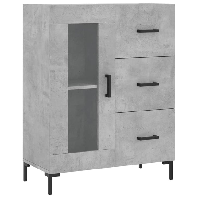 skænk 69,5x34x90 cm konstrueret træ betongrå