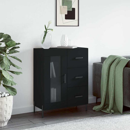 skænk 69,5x34x90 cm konstrueret træ sort
