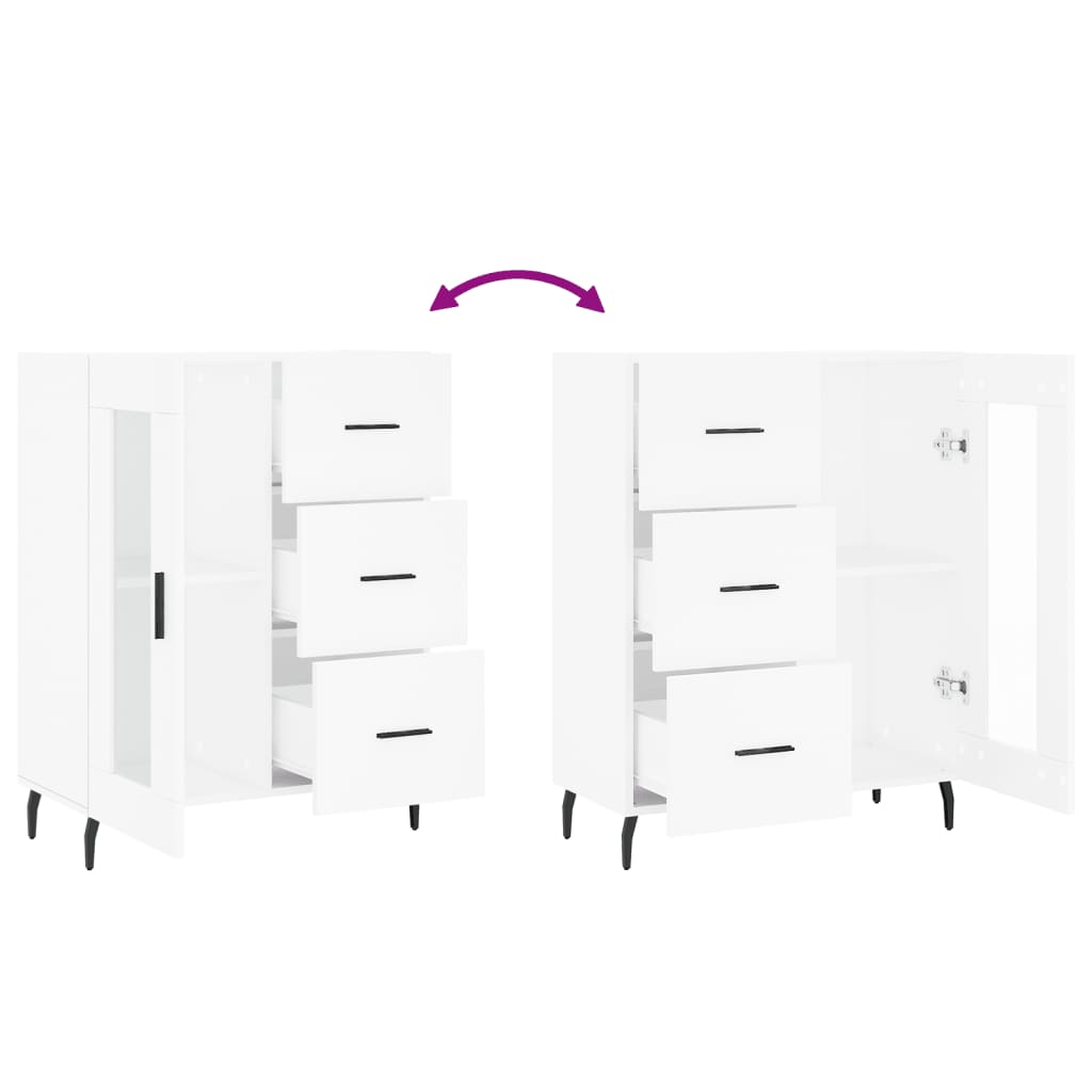 skænk 69,5x34x90 cm konstrueret træ hvid