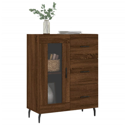 skænk 69,5x34x90 cm konstrueret træ brun egetræsfarve