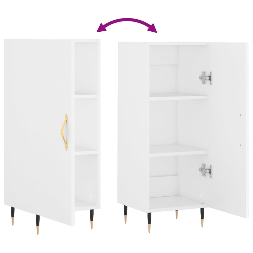 skænk 34,5x34x90 cm konstrueret træ hvid