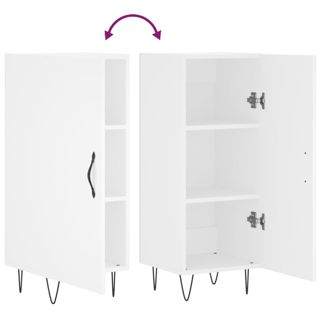 skænk 34,5x34x90 cm konstrueret træ hvid