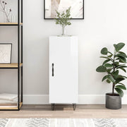 skænk 34,5x34x90 cm konstrueret træ hvid højglans