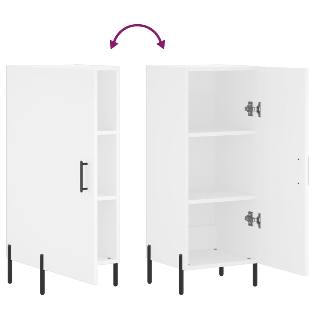 skænk 34,5x34x90 cm konstrueret træ hvid