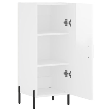 skænk 34,5x34x90 cm konstrueret træ hvid højglans