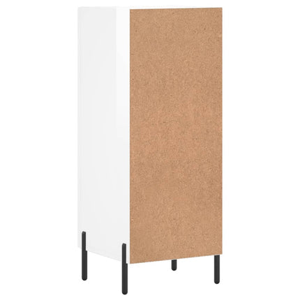skænk 34,5x34x90 cm konstrueret træ hvid højglans