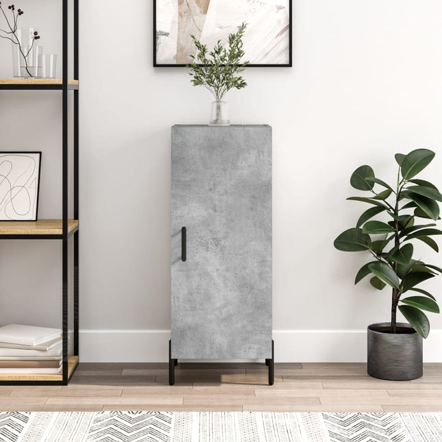 skænk 34,5x34x90 cm konstrueret træ betongrå