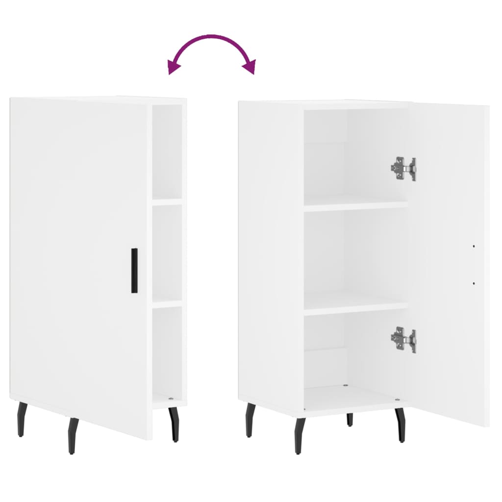 skænk 34,5x34x90 cm konstrueret træ hvid