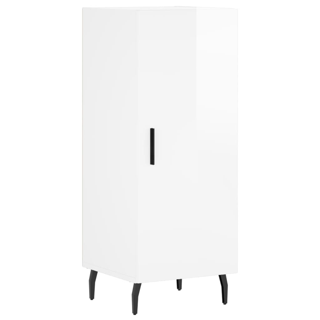 skænk 34,5x34x90 cm konstrueret træ hvid højglans