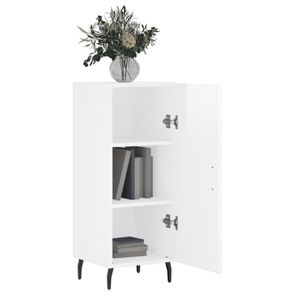 skænk 34,5x34x90 cm konstrueret træ hvid højglans